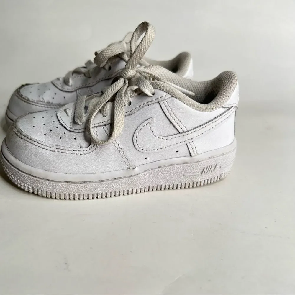 Nike Air Force 1 white Leather lace up sneakers. Size 7C